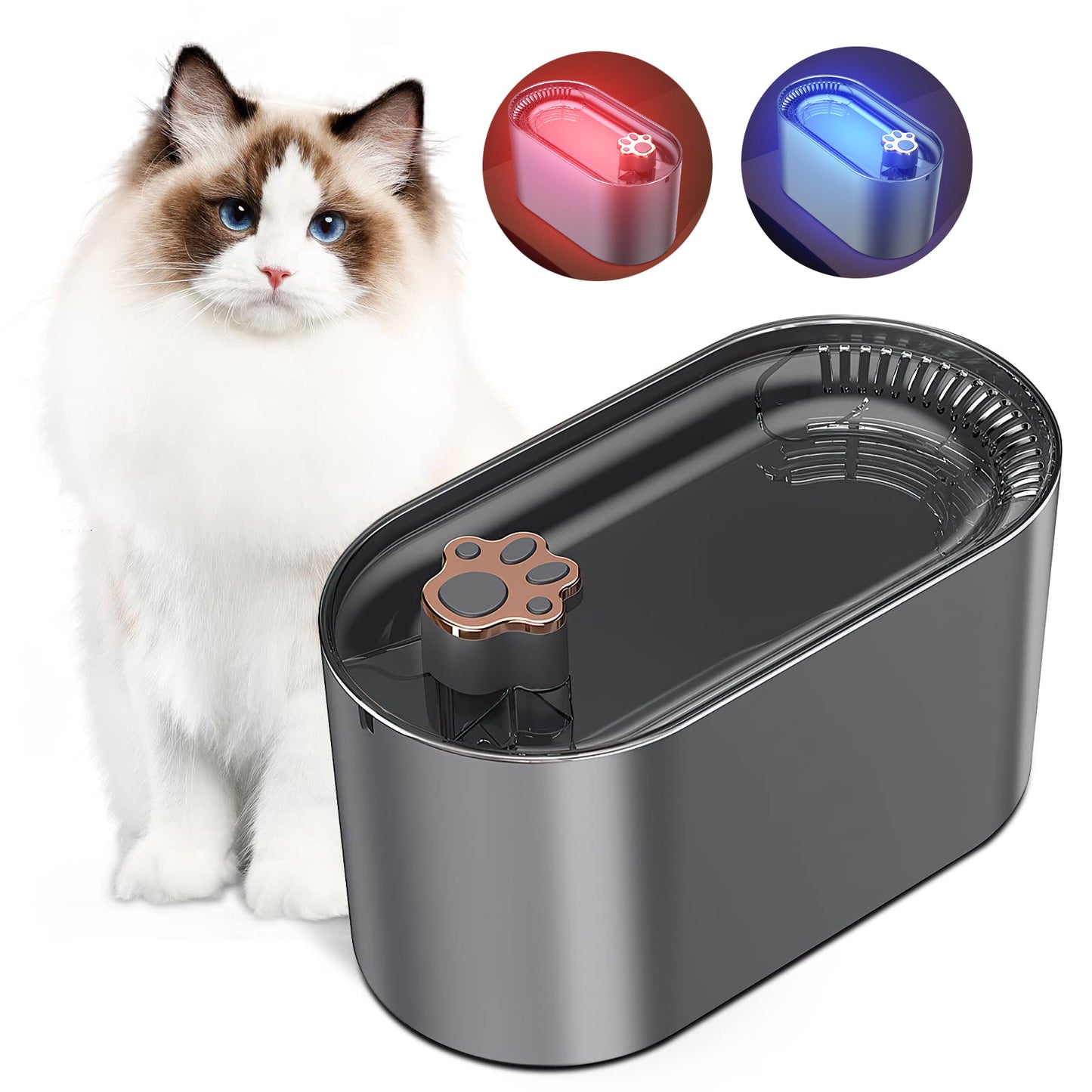 Fuente automática para gatos | Silenciosa y fácil de limpiar