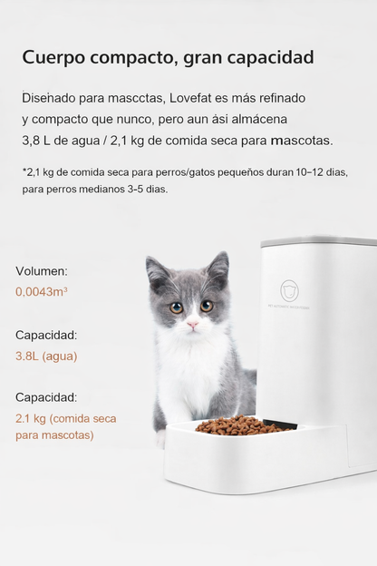 Lovefat 2 en 1 Comedero y Bebedero Compacto para Perros y Gatos (3,8 L Agua / 2,1 kg Comida)